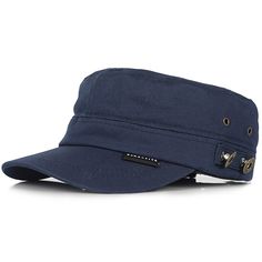 FORBUSITE Trendy men Cadet Cap Cotton  navy Blue Cotton Trucker Snapback Hat, Hip Hop Style Outdoor Hat, Navy Flat Bill Trucker Hat For Outdoor, Navy Casual Flat Cap, Casual Navy Flat Cap, Blue Breathable Baseball Cap With Flat Bill, Blue Trucker Style Baseball Cap With Visor, Hip Hop Style Adjustable Trucker Hat With Flat Cap, Blue Trucker Baseball Cap With Visor