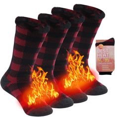 PRICES MAY VARY. Designed For Extreme Temperatures: 7X Warmer Than Regular Cotton Socks! The insulated heated socks have been specially designed to keep your feet warm even when the temperature outside is way too low. The special high-tech fibers with a high level of heat insulation would enclose more of your own body heat. The thermal compression socks are ideal for you if you work outdoors, if you go skiing or if you enjoy hiking, snowboarding, climbing and camping in the mountains during the Softball Socks, Outdoor Socks, Heated Socks, Thermal Socks, Baseball Socks, Go Skiing, Bamboo Socks, Red Checkered, Cold Weather Gear