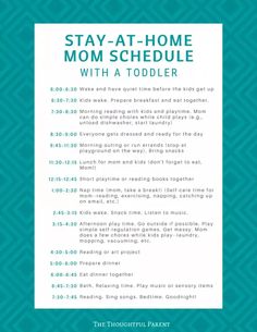 the stay at home mom schedule