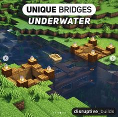 an image of a video game with the title unique bridges under water in front of it