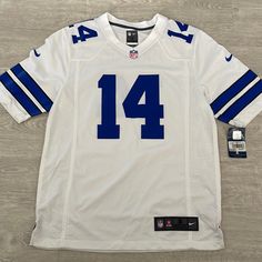 New W Tag Nike Dalton 14 White Royal Blue Jersey. Small. Titans Jersey, Dak Prescott Dallas Cowboys, Usa Soccer Jersey, Cowboys Jersey, Running Singlet, Dallas Cowboys Jersey, Kobe Bryant Black Mamba, Cowboys Nfl, Dak Prescott