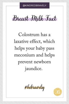 the breast milk fact is shown in purple and gold on a white background with black lettering