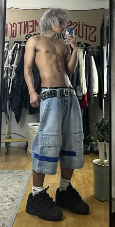 Marithe Francois Girbaud Outfit, Jorts Outfits Men, Outfits Jorts, Old School Outfits, Trendy Boy Outfits, Francois Girbaud, Marithe Francois Girbaud, Men's Bottoms