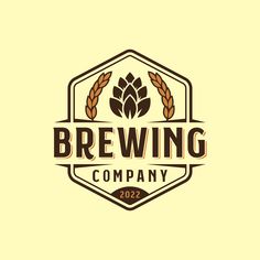 the logo for brewing company with wheat