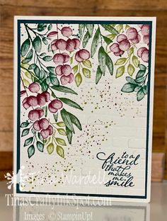 a close up of a card with watercolor flowers on it and the words, i love