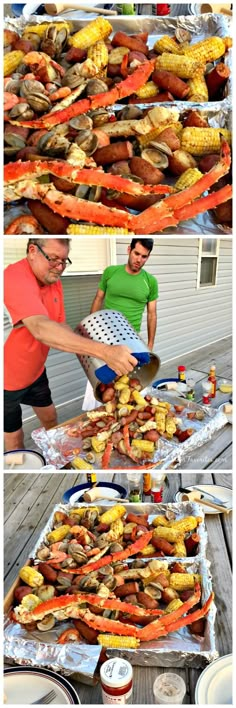 some people are preparing food on a table