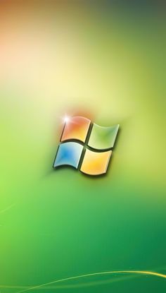 the windows logo on a green and yellow background