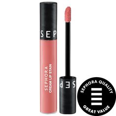 A bestselling, creamy, weightless, liquid lipstick that coats your lips in flawless color to become a transfer-proof, full-coverage, last-all-day stain.Formulation Type: Lipstick Benefits: Hydrating, Long wearingIngredient Callouts: Free of parabens, formaldehydes, formaldehyde-releasing agents, phthalates, mineral oil, retinyl palmitate, oxybenzone, coal tar, hydroquinone, sulfates SLS & SLES, triclocarban, triclosan, and contains less than one percent synthetic fragrance. It is also vegan, gluten-free, cruelty-free, and comes in recyclable packaging.What Else You Need to Know: This creamy formula is formulated with avocado oil and transforms into a veil of soft, comfortable, velvet pigment, with Sephora Collection Cream Lip Stain, Sephora Cream Lip, Coal Tar, Cream Lip Stain, One Percent, Sephora Collection, Lip Stain, Lipstick Lip, Avocado Oil