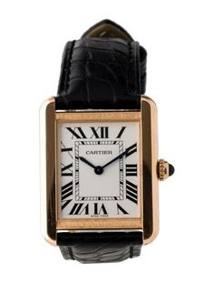 Tank Collection24mm x 31mm Case DimensionsStainless Steel & 18K Rose GoldQuartz MovementSmooth BezelOpaline DialBlack Crocodile StrapTang BuckleIncludes Manufacturer's Box & Additional Collateral Cartier Tank Solo, Cartier Tank, Cartier, Fashion Inspo