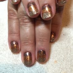 CND Shellac Grand Gala with autumnal ombré glitter. Autumnal Nails, Ombré Glitter, Nails Shellac, Glitter Ombre, Fall Nails, Ombre Nails