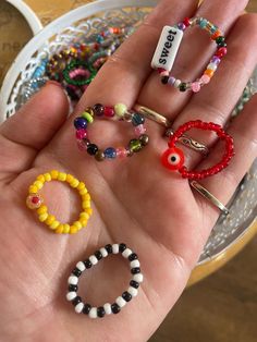 Mystery pack of 5 beaded stretchy rings Colorful Beads Adjustable Rings, Stretchy Rings, Diy Ring, Stretch Ring, Beaded Rings, Crafty Things, Stackable Rings, Favorite Things Gift, Wedding Shop