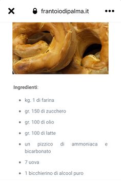 an image of some food that is being viewed on a cell phone, with the caption in italian