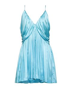 SEMICOUTURE  | Azure Women‘s Short Dress  | YOOX Silk Mini Dresses, Short Silk Dresses, Beach Dinner Dress, Philanthropy Round Recruitment Outfits, Mini Dress Fancy, Light Blue Party Dress, Blue Summer Dress Outfit, Blue Club Dress, Blue Hoco Dress