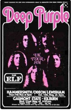 deep purple concert poster for the uk tour