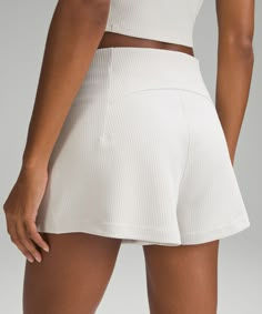 What Dreams Are Made Of. These Soft, Ribbed Shorts Have A Flat Front And A Relaxed Silhouette For A First-Class Look With Pajama-Level Comfort. Designed For Casual. Front Pockets With Interior Card Sleeve. Elastic Waistband Easily Pulls On And Off. | Ribbed Softstreme High-Rise Short 2" Shorts Lululemon, Ribbed Shorts, Peach Fuzz, Card Sleeve, Lululemon Shorts, Skirt Socks, Men Shirts, Rectangle Sunglasses, High Rise Shorts