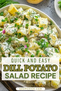 Dill Potato Salad recipe Dill Potatoes Salad, Potato Salad With Dill Recipe, Dilly Potato Salad, Vegan Dill Potato Salad, Yukon Potato Salad Recipe, Lemon Dill Potato Salad, Tangy Potato Salad, Things To Make With Dill