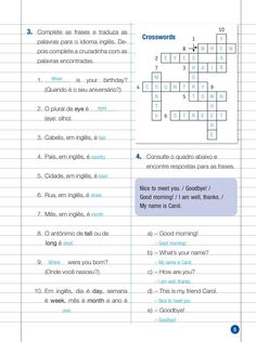 a crossword puzzle with words and numbers