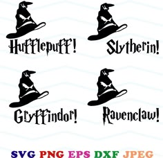 harry potter hat svg files for crictures and silhouettes, including the name