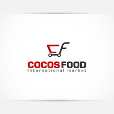 the logo for coco's food international market, which is designed to look like a shopping cart