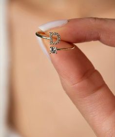 Neet Aspirant, Initial Ring Gold, Alphabet Ring, Gold Initial Ring, Fancy Jewellery Designs, Mother Christmas Gifts, Letter Ring, Jewelry Personalized, Gifts Jewelry