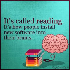 there is a book with a brain on it and the words it's called reading