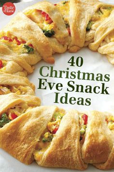 the cover of 40 christmas eve snack ideas