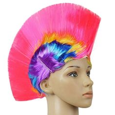 Fashion Cocktail Rainbow Wig Curly Hair Costume Colorful Wigs For Women And Girls Anime Costumes Halloween Role Play Wig Wigs Colorful Straight Hair Girls Easter Party Features: This product is made of high quality synthetic heat fiber, no, no, soft, light and super smooth hair. Measures about 40 cm long and can be cut to its own length to add amazing color and hair. Easy to use. Halloween wig for role play. Different colors support different hairstyles. Match your style and add fun. Can stay fo Funny Wigs, Rainbow Wig, Afro Wig, Wig Hat, Punk Hair, Easter Girl, Lace Closure Wig, Costume Cosplay, Different Hairstyles