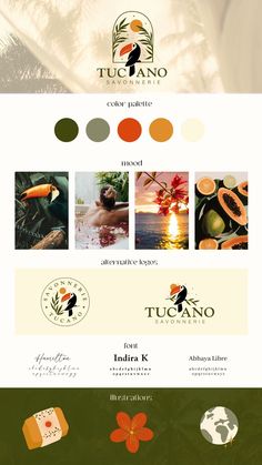 the website for tucano is displayed with different colors