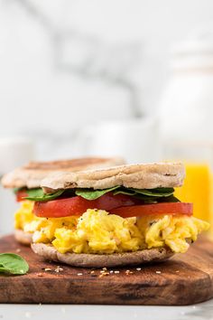 Say hello to your new favorite high protein breakfast: veggie breakfast sandwiches with cottage cheese scrambled eggs! They're insanely fluffy (thanks to a surprising ingredient), quick to make, and so satisfying. Packed with protein from both eggs and cottage cheese, these English muffin egg sandwiches will keep you full all morning long! Egg Sandwich Breakfast