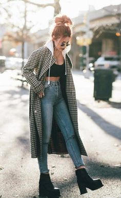 Summer Outfits Women 30s, Casual Summer Outfits For Women, Grunge Look, Plaid Skirt, Edgy Outfits, Casual Summer Outfits, Mode Inspiration, Season Winter