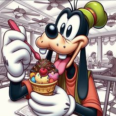 an image of mickey mouse eating ice cream