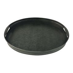 an empty black tray on a white background