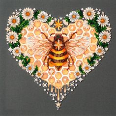 The Bead Embroidery Kit Honey Plant is a delightful and intricate crafting kit that combines the elegance of nature with the art of beadwork. Perfect for those who enjoy both beading and nature-inspired designs, this kit allows you to create a stunning, symbolic piece featuring a regal queen bee atop a honeycomb.  The central design of this kit features a majestic queen bee resting on a heart-shaped honeycomb, surrounded by elements of honey plants. The queen bee is detailed with intricate beadwork, highlighting its wings, body, and crown, symbolizing its importance in the hive. The heart-shaped honeycomb adds a touch of warmth and love, making this piece both charming and symbolic. The kit includes high-quality beads in a range of colors that are perfect for bringing the queen bee and hon Insect Embroidery, Diy Bead Embroidery, Embroidery Diy, Natural Art, Beading Needles, Craft Lovers, Nature Inspired Design, Bees Knees, Embroidery Kit