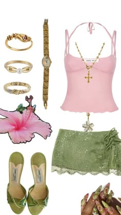 Pink Going Out Top, Going Out Outfit, Vintage Jewlery, Dad Sneakers, Mermaid Inspired, Inspo Outfit