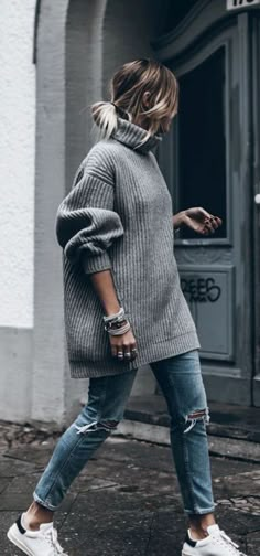 Oversized Sweater Outfit, Cute Winter Outfits, Fall Street Style, 가을 패션, Sweaters Oversized, Fall Winter Outfits, Street Styles