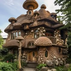 a house made out of rocks and stones