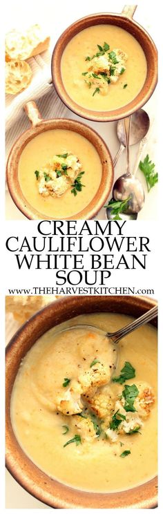 creamy cauliflower and white bean soup is the perfect comfort for any cold winter day