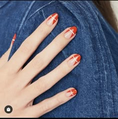 Long And Short Nails, Red Nail Design, Star Nail Designs, Color Changing Nails, Red Nail Art, Pink Manicure, Geometric Nail, Red Nail Designs