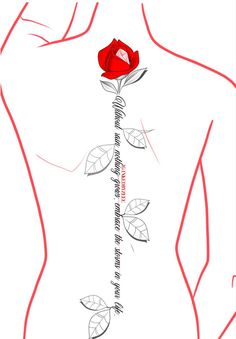 the back of a woman's body with a rose on it