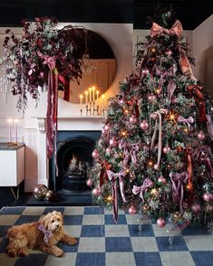 19 Flower + Pampas Grass Christmas Trees We’re Obsessed With Christmas Interior Design, Dried Gypsophila, Flower Cloud, Christmas Tree Flowers, Floral Christmas Tree, Floral Christmas, Christmas Decor Inspiration, Pink Christmas Decorations, Unique Christmas Trees