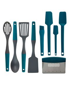 kitchen utensils and spatulas on a white background