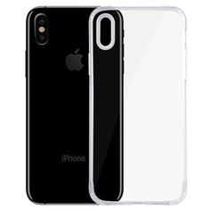 the back and side view of an iphone xr case with clear bumpering on it