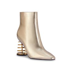 Ninety Union-Slinky Bootie Impress the fashion connoisseurs wearing the Ninety Union Slinky bootie. A springy heel in a gold finish brings a dramatic appeal, making you stand out in this square-toe bootie. Click here for Boot Measuring Guide. Boots With Heel, Spring Heels, Gold Boots, Gold Finish, The Fashion, Bootie, Shoes Heels, Women's Fashion, Fashion Accessories