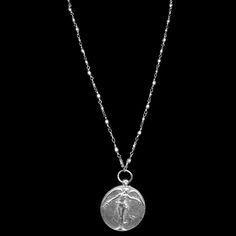 Peace Angel Medallion Chain Necklace by Whispering Goddess - Silver - Whispering Cowgirl Mystical Medallion Necklaces With Engraving, Mystical Engraved Medallion Necklaces, Mystical Medallion Necklace Engraved, Mystical Medallion Engraved Necklace, Silver Medallion Necklace, Angel Of Peace, Jewelry Design Studio, Goddess Jewelry, Angel Necklace