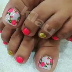 Pedicure Toenails Summer, Toenails Summer, Pedicure Toenails, Cute Pedicures, Pretty Toe Nails, Pedicure Designs, Toe Nail Designs