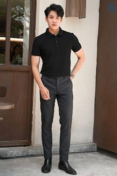 Black Dress Shirt Outfit Men Formal, Office Attire Men, Office Outfit Men, Office Old Money, Polo Shirt Outfit Men, Old Money Fashion, Black Outfit Men, Polo Shirt Outfits, Mens Smart Casual Outfits