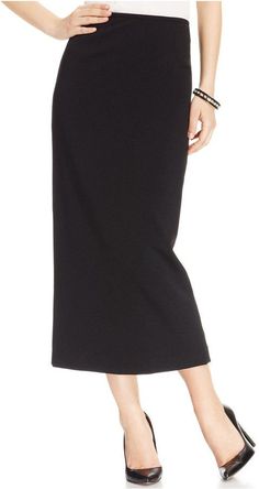 Kasper Crepe Column Skirt Black Midi Pencil Skirt For Formal Occasions, Black Long Pencil Skirt For Formal Occasions, Black Relaxed Pencil Skirt For Formal Occasions, Black Formal Midi Pencil Skirt, Classic Black Maxi Skirt For Work, Classic Black Pleated Skirt, Elegant Long Black Pencil Skirt, Classic Black Maxi Skirt For Spring, Classic Black Maxi Skirt For Formal Occasions