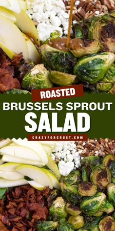 This Roasted Brussels Sprout Salad is a standout for Thanksgiving side dish ideas! This healthy, warm salad combines roasted Brussels sprouts, tangy cranberries, and crunchy nuts, all tossed in a flavorful dressing. Perfect as one of your easy Christmas side dishes, this salad adds a festive touch to any holiday meal! Brussels Sprout Salad, Autumn Salad Recipes, Thanksgiving Side Dishes Easy