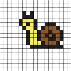 an image of a cross stitch pattern that looks like a dog with a yellow nose