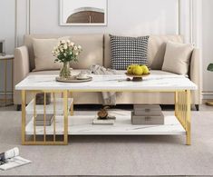 modern coffee table 3 layers storage space